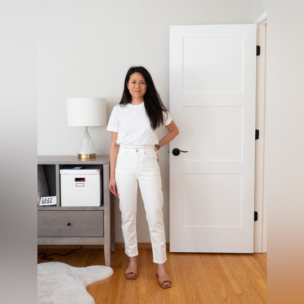 Everlane‎ Women's Straight Leg White Jeans clean girl aesthetic